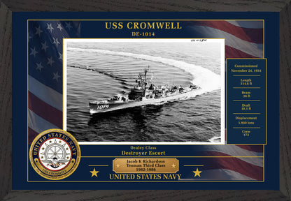 USS Cromwell DE-1014 Framed Patriotic Photo