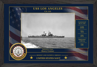 USS Los Angeles CA-135 Framed Patriotic Photo