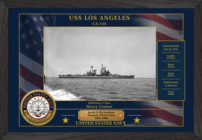 USS Los Angeles CA-135 Framed Patriotic Photo