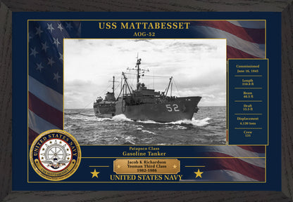 USS Mattabesset AOG-52 Framed Patriotic Photo