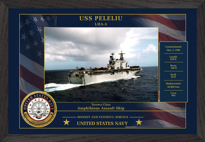 USS Peleliu LHA-5 Framed Patriotic Photo