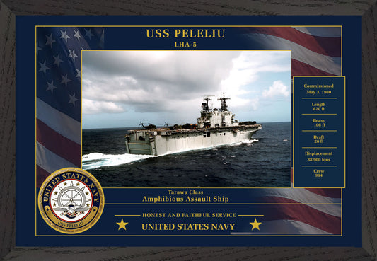 USS Peleliu LHA-5 Framed Patriotic Photo