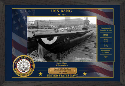 USS Bang SS-385 Framed Patriotic Photo