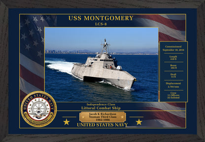 USS Montgomery LCS-8 Framed Patriotic Photo