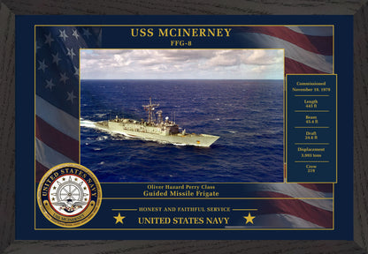 USS Mcinerney FFG-8 Framed Patriotic Photo