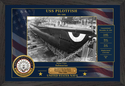 USS Pilotfish SS-386 Framed Patriotic Photo
