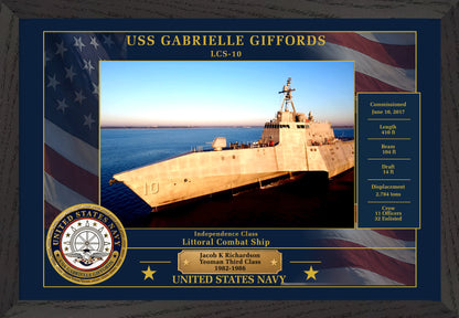 USS Gabrielle Giffords LCS-10 Framed Patriotic Photo
