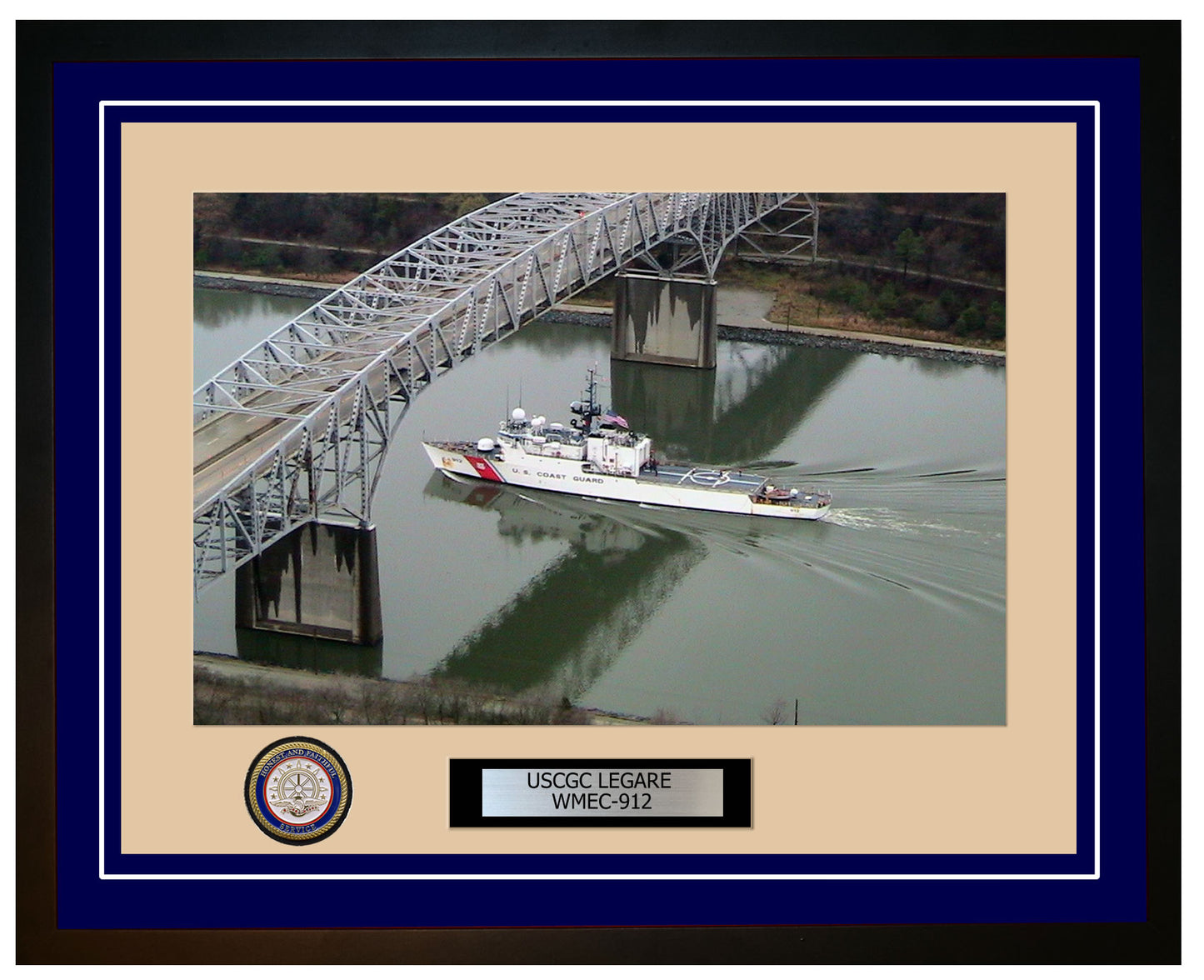 USCGC LEGARE WMEC 912 Framed Coast Guard Ship Photo Blue 57WMEC912