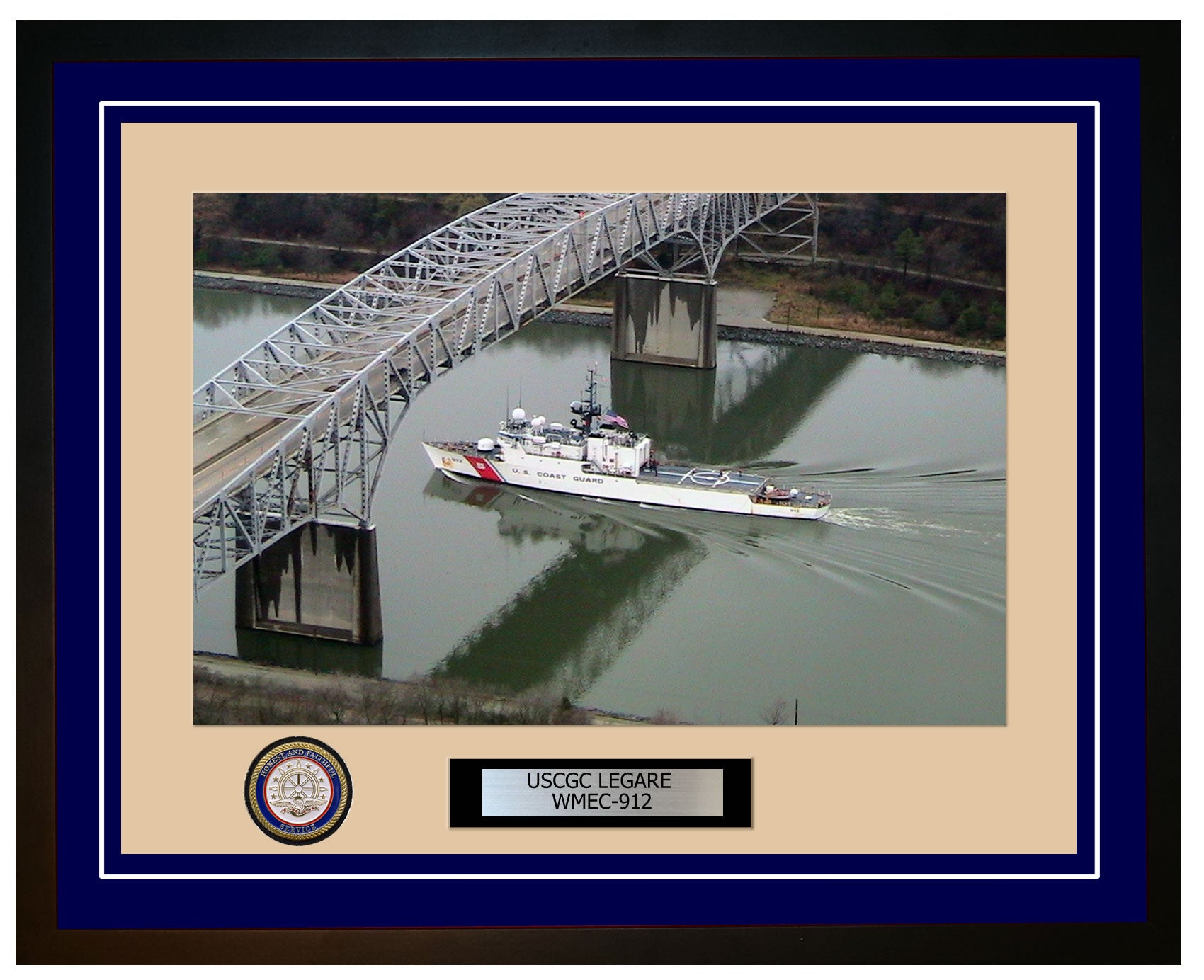 USCGC LEGARE WMEC 912 Framed Coast Guard Ship Photo Blue 57WMEC912