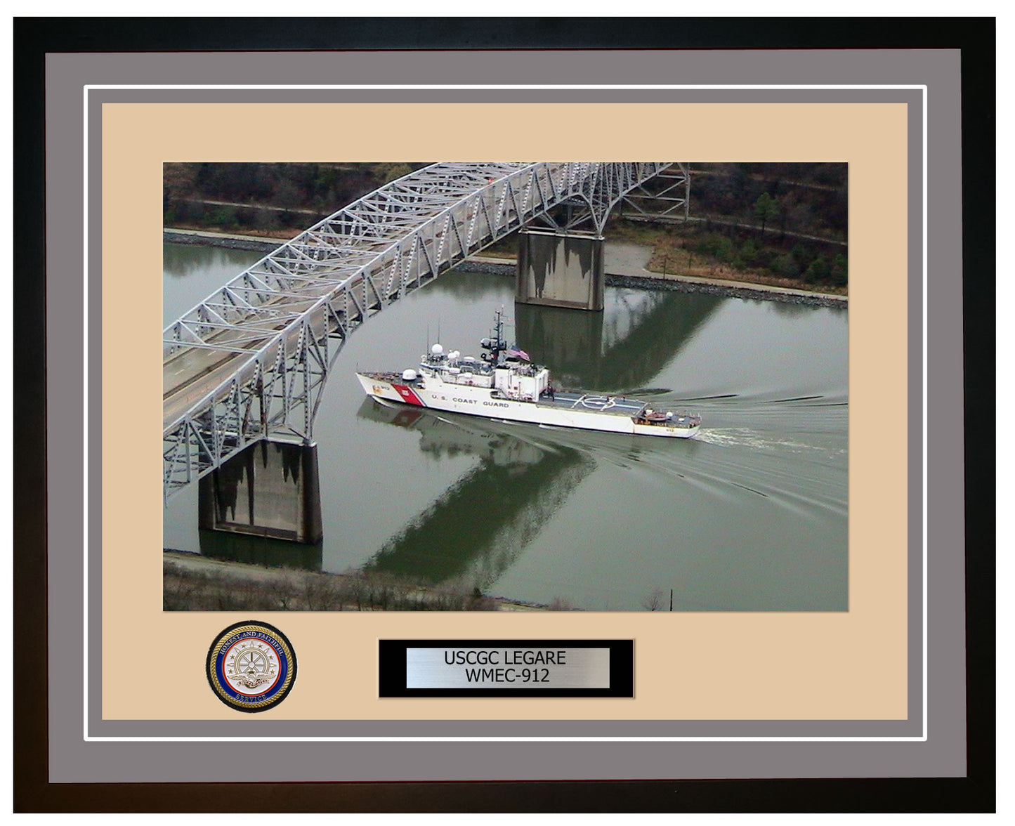 USCGC LEGARE WMEC 912 Framed Coast Guard Ship Photo Grey 57WMEC912