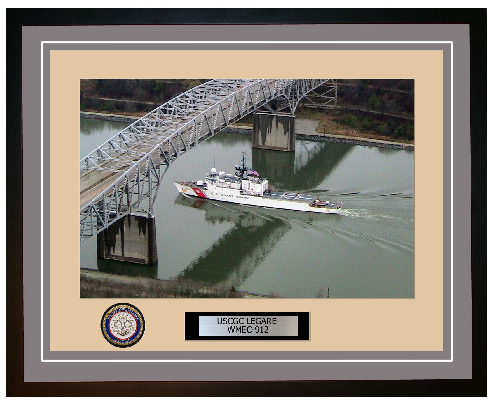 USCGC LEGARE WMEC 912 Framed Coast Guard Ship Photo Grey 57WMEC912