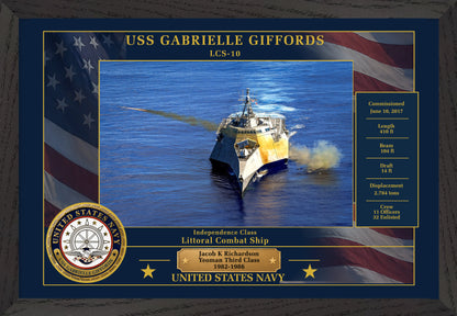 USS Gabrielle Giffords LCS-10 Framed Patriotic Photo