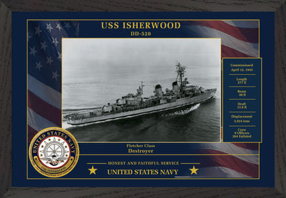 USS Isherwood DD-520 Framed Patriotic Photo