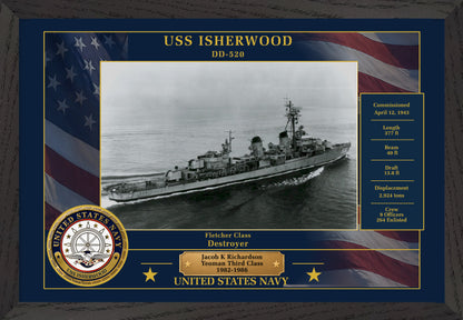 USS Isherwood DD-520 Framed Patriotic Photo