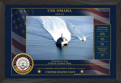 USS Omaha LCS-12 Framed Patriotic Photo