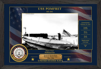 USS Pomfret SS-391 Framed Patriotic Photo