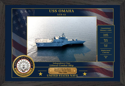 USS Omaha LCS-12 Framed Patriotic Photo