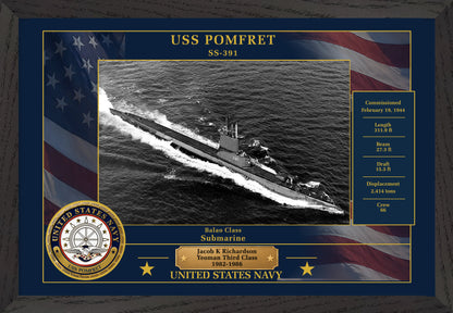 USS Pomfret SS-391 Framed Patriotic Photo