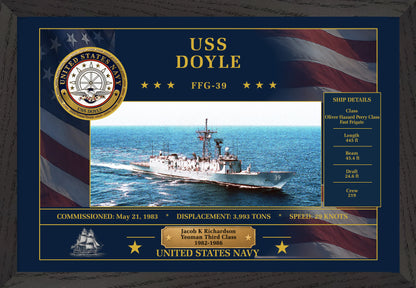 USS Doyle FFG-39 Framed Patriotic Art
