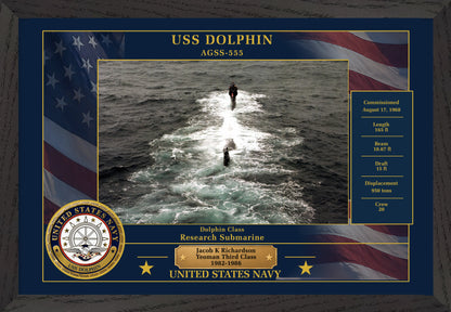USS Dolphin AGSS-555 Framed Patriotic Photo