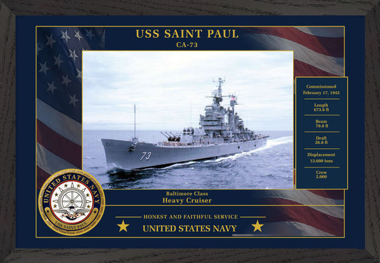 USS Saint Paul CA-73 Framed Patriotic Photo