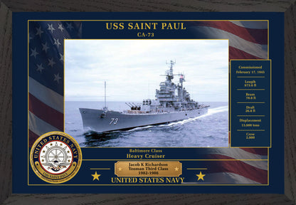 USS Saint Paul CA-73 Framed Patriotic Photo