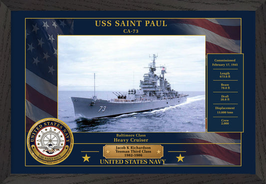 USS Saint Paul CA-73 Framed Patriotic Photo