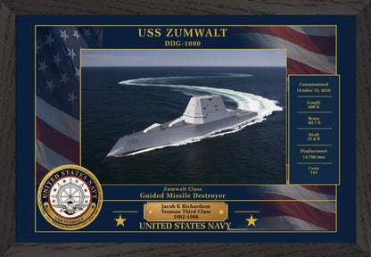 USS Zumwalt DDG-1000 Framed Patriotic Photo