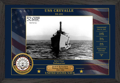 USS Crevalle SS-291 Framed Patriotic Photo