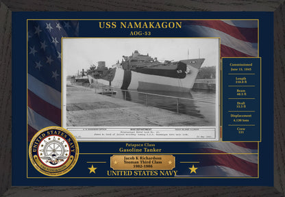 USS Namakagon AOG-53 Framed Patriotic Photo