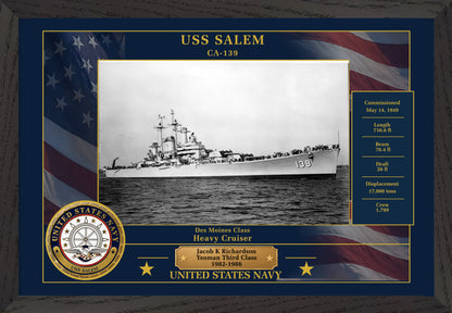 USS Salem CA-139 Framed Patriotic Photo