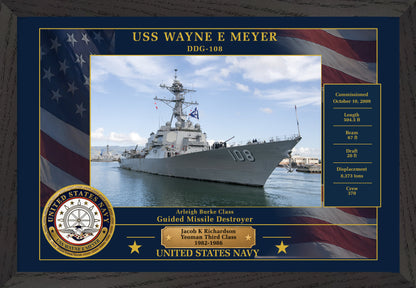 USS Wayne E Meyer DDG-108 Framed Patriotic Photo