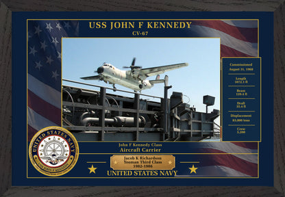 USS John F Kennedy CV-67 Framed Patriotic Photo