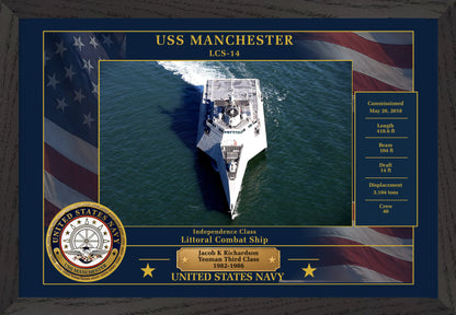 USS Manchester LCS-14 Framed Patriotic Photo