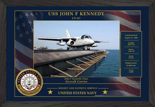 USS John F Kennedy CV-67 Framed Patriotic Photo