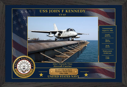 USS John F Kennedy CV-67 Framed Patriotic Photo