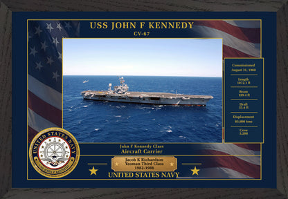 USS John F Kennedy CV-67 Framed Patriotic Photo