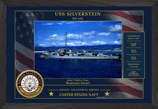 USS Silverstein DE-534 Framed Patriotic Photo