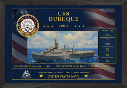 USS Dubuque LPD-8 Framed Patriotic Art