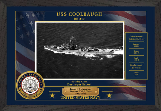 USS Coolbaugh DE-217 Framed Patriotic Photo