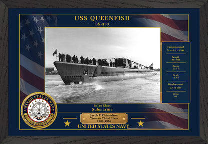 USS Queenfish SS-393 Framed Patriotic Photo
