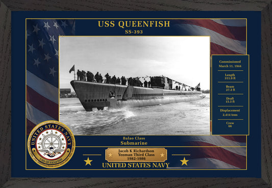 USS Queenfish SS-393 Framed Patriotic Photo