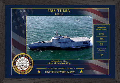 USS Tulsa LCS-16 Framed Patriotic Photo