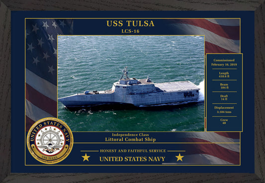 USS Tulsa LCS-16 Framed Patriotic Photo