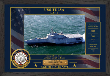 USS Tulsa LCS-16 Framed Patriotic Photo