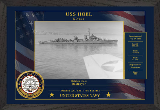 USS Hoel DD-533 Framed Patriotic Photo