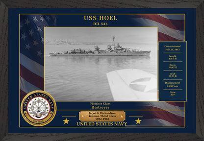 USS Hoel DD-533 Framed Patriotic Photo