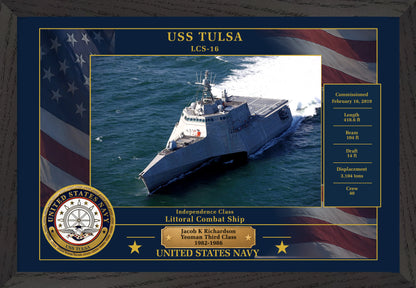USS Tulsa LCS-16 Framed Patriotic Photo