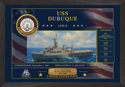 USS Dubuque LPD-8 Framed Patriotic Art