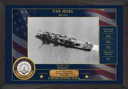 USS Hoel DD-533 Framed Patriotic Photo